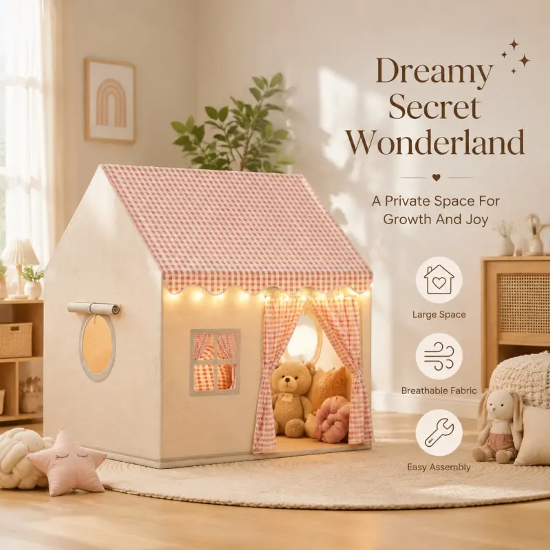 Indoor Kids Play Tent, Toddler Play Tent, Pretend Play Tent, Toddler Tents Indoor, Detachable Dream Private Playhouse To Build Fun Play Space For Children, Available In Three Cute Colors.