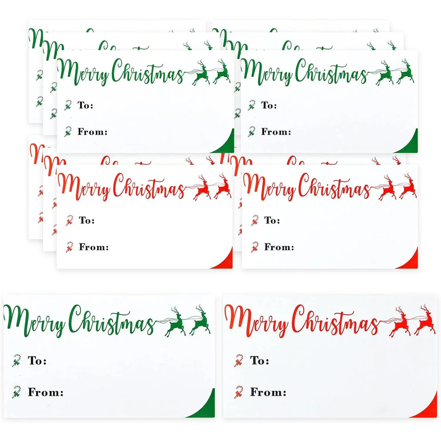 240 count Christmas Tags Stickers - Merry Christmas Stickers, Self Adhesive Red Green Holiday Name Labels, 2.4x1.4Inch Winter   Sticker for Xmas Party, Party Favors, DIY Crafts