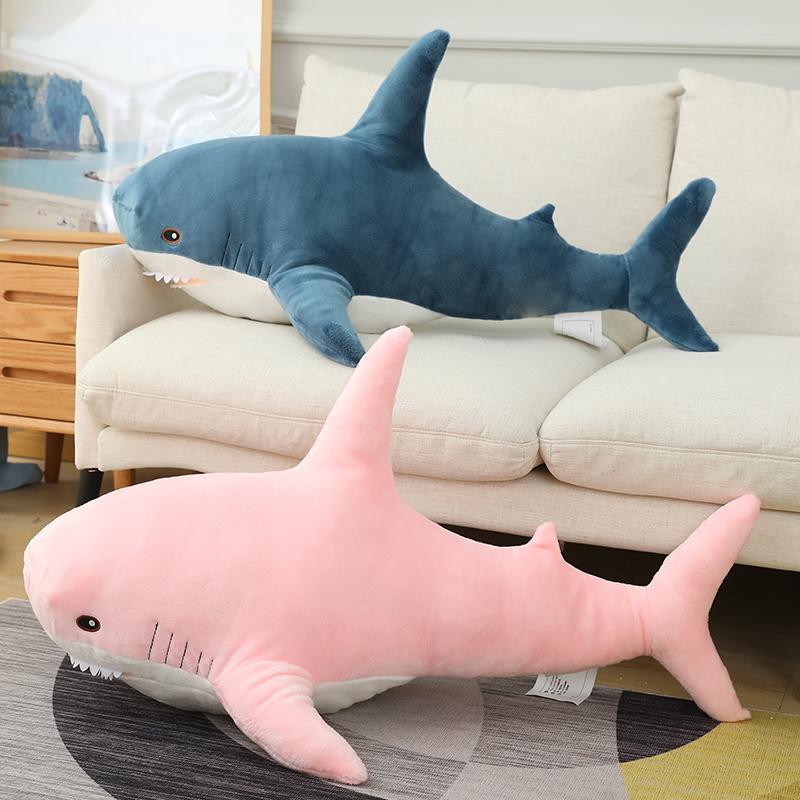 30-120CM Gaint Shark Whale Plush Pillow Gray Blue Pink Shark Stuffed Doll Warm Hug Pillow Cushion Toys Sofa Home Decoration