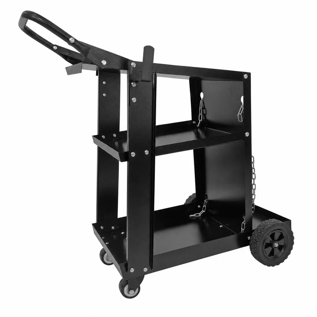 Welding Cart, 3 Tier Welding Carts for Mig Welder with Wheels and Safety Chains,Weight Capacity 220 LBS