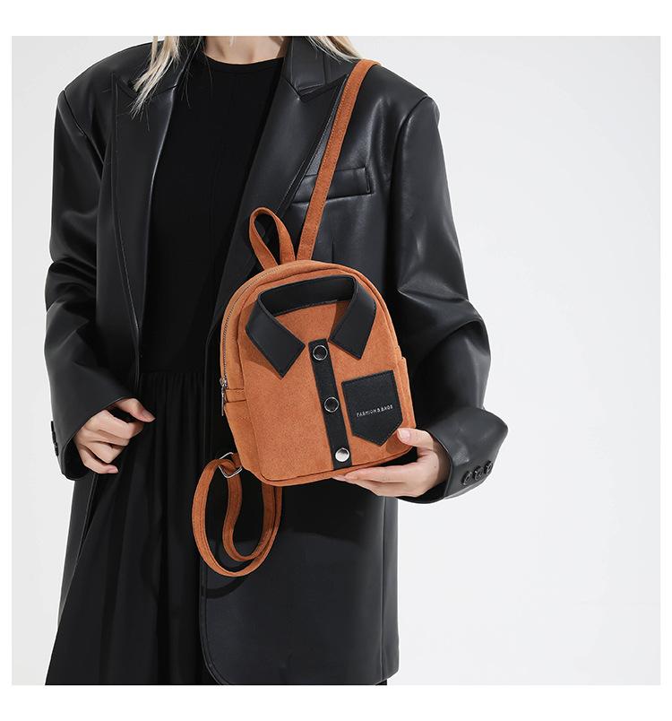 Korean-style niche design personalized shirt backpack, compact and lightweight women's backpack, casual and fashionable women's bag