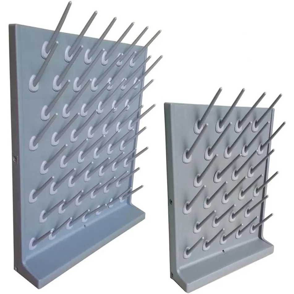 Laboratory Drying Rack 2Pcs, 27 Pegs Drying Rack for Lab Glassware and Bottles Laboratory Draining Dryer Stand for Countertop Wall Mounted Desk Glassware Drying Draining Rack