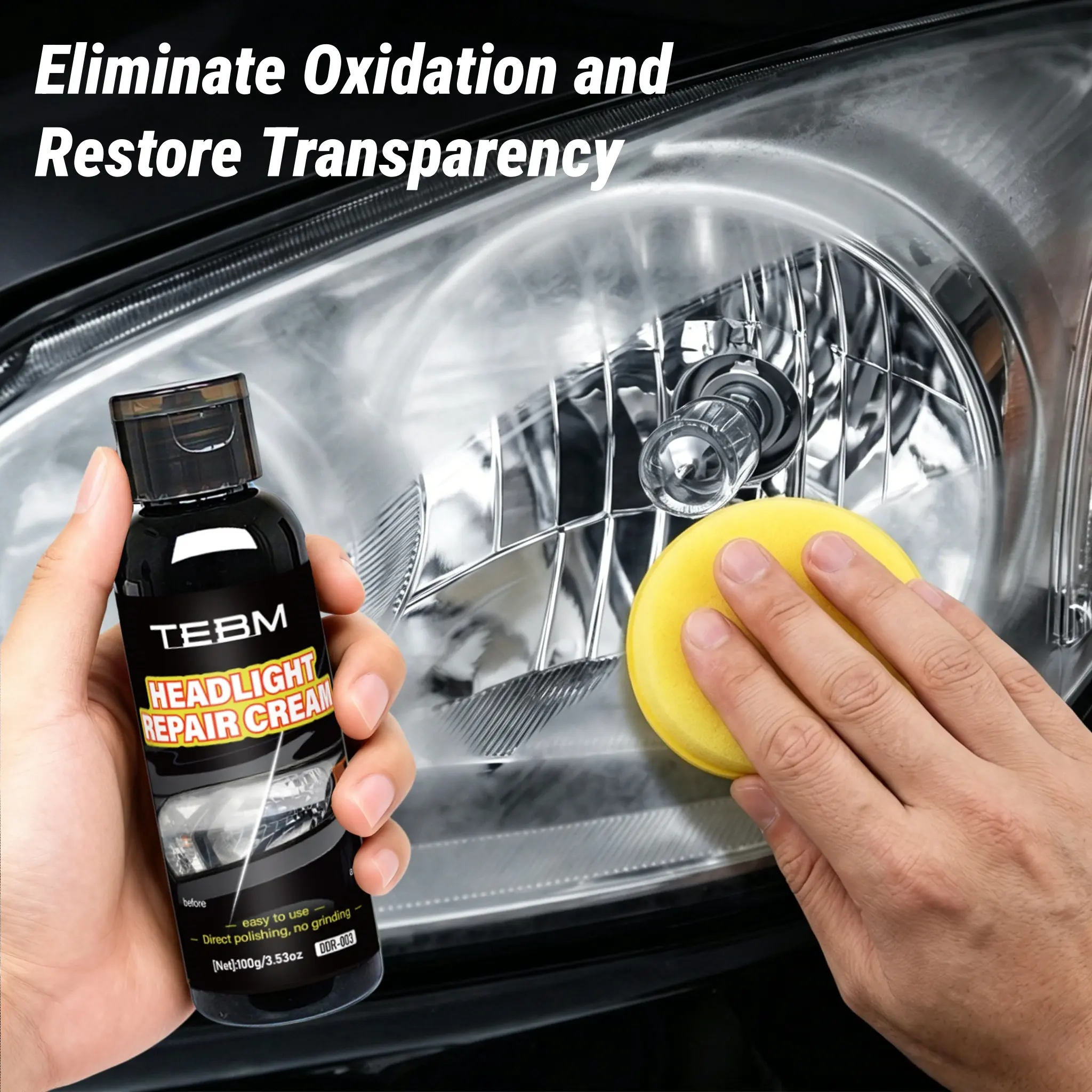 Professional-Grade Headlight Restoration Kit – Ceramic Coating Formula, UV Protection, Restores Clarity to Like-New Condition
