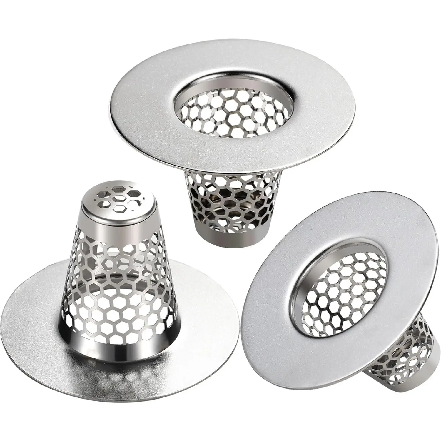 Bathroom Sink Drain Strainers for 1.1"-1.25" Depth Than 1.3" Drain Hole Catcher for Bathroom Sink,Laundry, Utility, RV Sink.Small Conical Bathroom Sink Strainer Basket