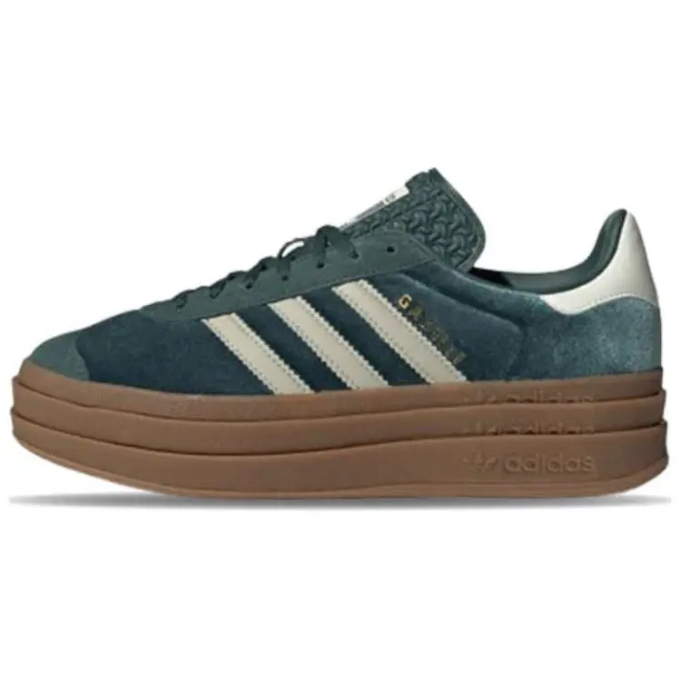 Adidas Originals Gazelle Bold Low-Top Men's & Women's Green Trainers - Walking Shoes, House White Footwear, Maison Mihara Verified with Global Authentication Credentials