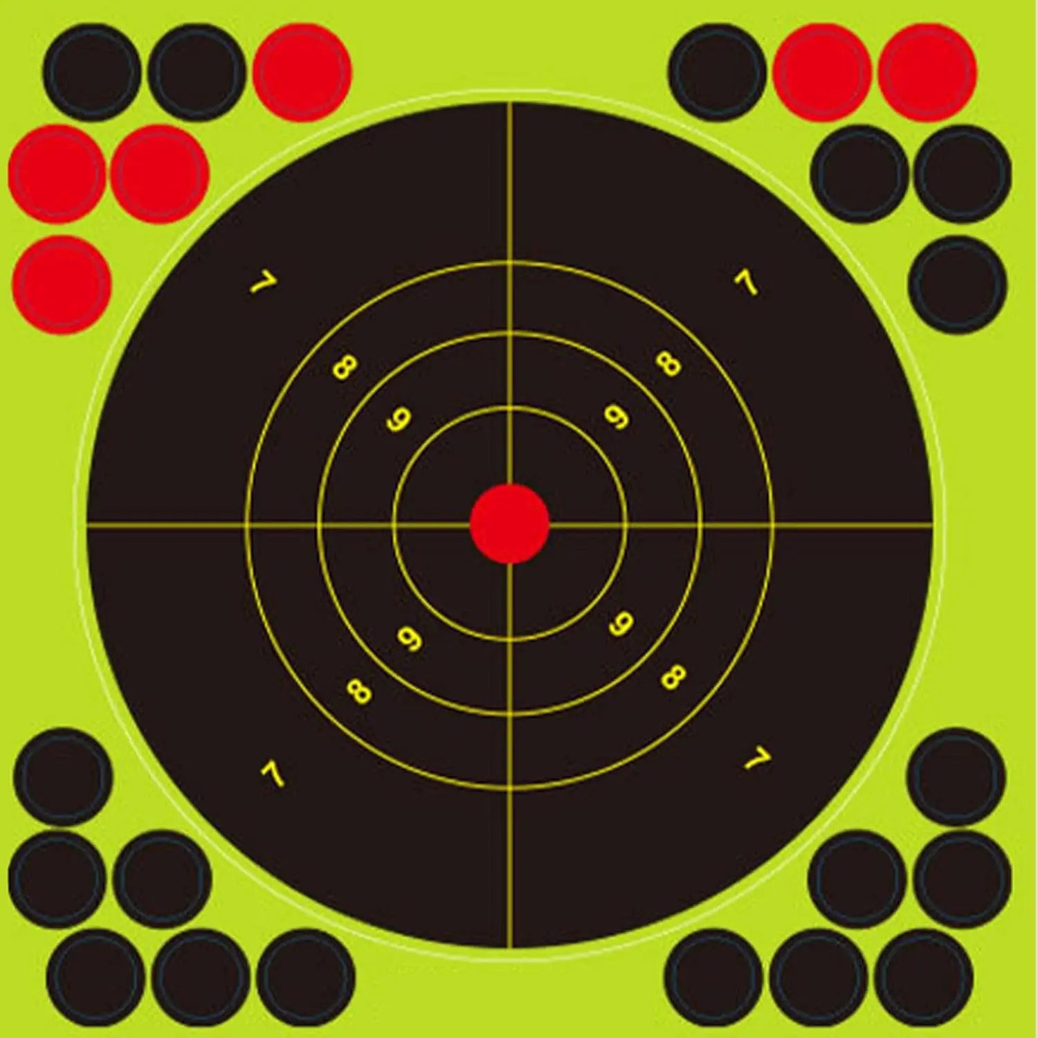8x8 Inch Splatter Shooting Targets - Reactive Targets with Fluorescent Burst & Patch Stickers - Designed Shooting Drills and Target Practice - Indoor and Outdoor Use