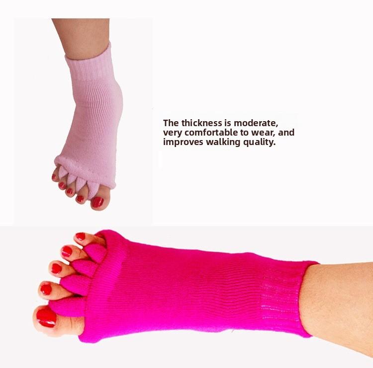 Japanese yoga summer five-finger socks sub-toe socks, toe socks, men's and women's medium tube socks, color massage five-toe socks