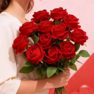 12pcs Artificial Rose Flowers, Wedding Decoration, Living Room Arrangement, Christmas Valentine's Day Birthday Party Decorations