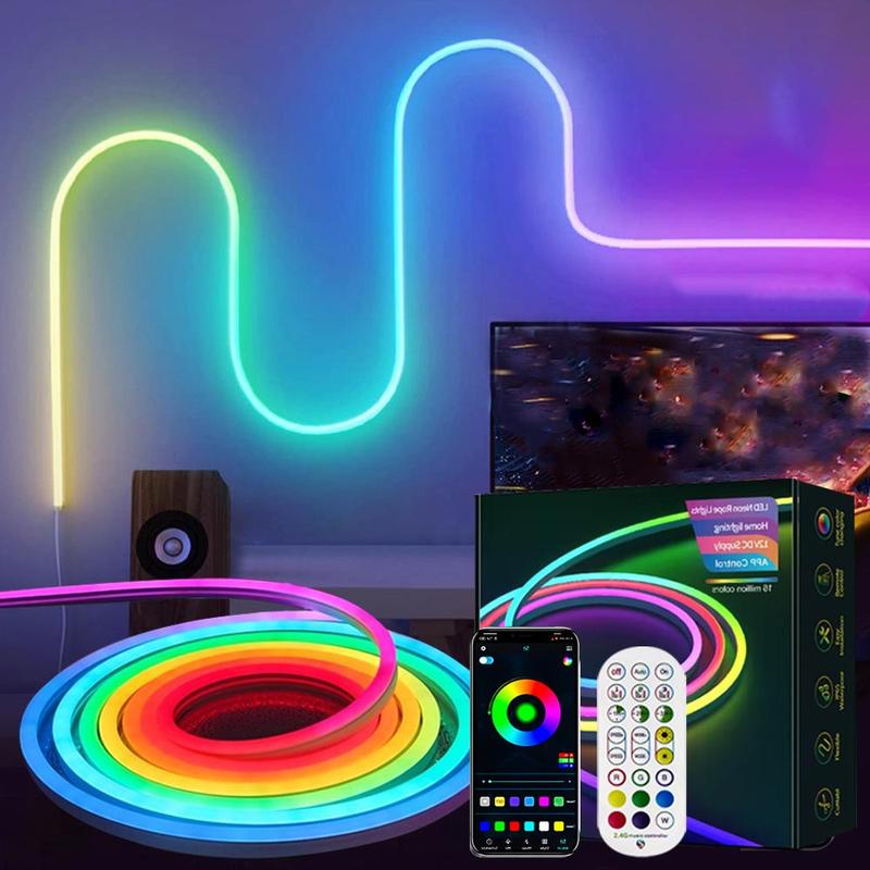 LED Smart Neon Light Strip, USB-Powered RGBIC Flexible Rope Light with App and Remote Control, LED Strip Lights for Bedroom, Living Room, Game Room or TV Wall, LED Light Strips #TOP PICKS