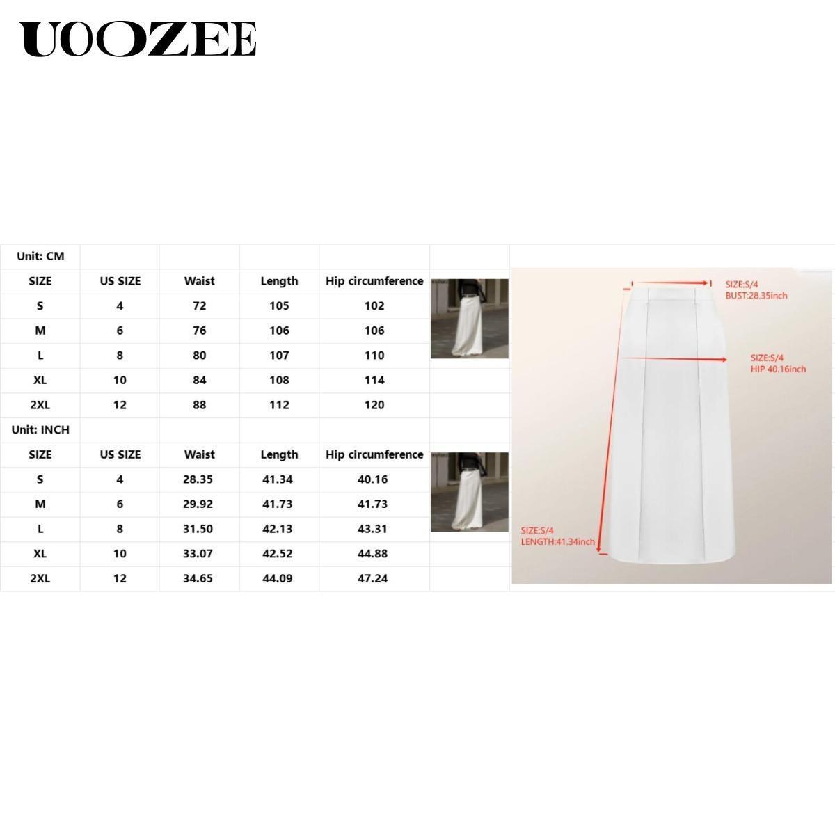 UOOZEE Women's 2026 New Autumn Spring Old Money H-Shaped Basic Womenswear Maxi Skirt, Minimalist Solid Loose Fit Zipper Elegant Daily Outings Date Night Outfit, Commuting Bottoms with Pockets