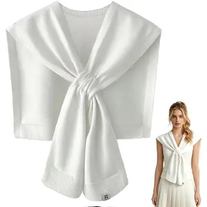 Women's Fashion Knitted Shawl - Khaki Sweater Shawl for Air-Conditioned RoomsGift.