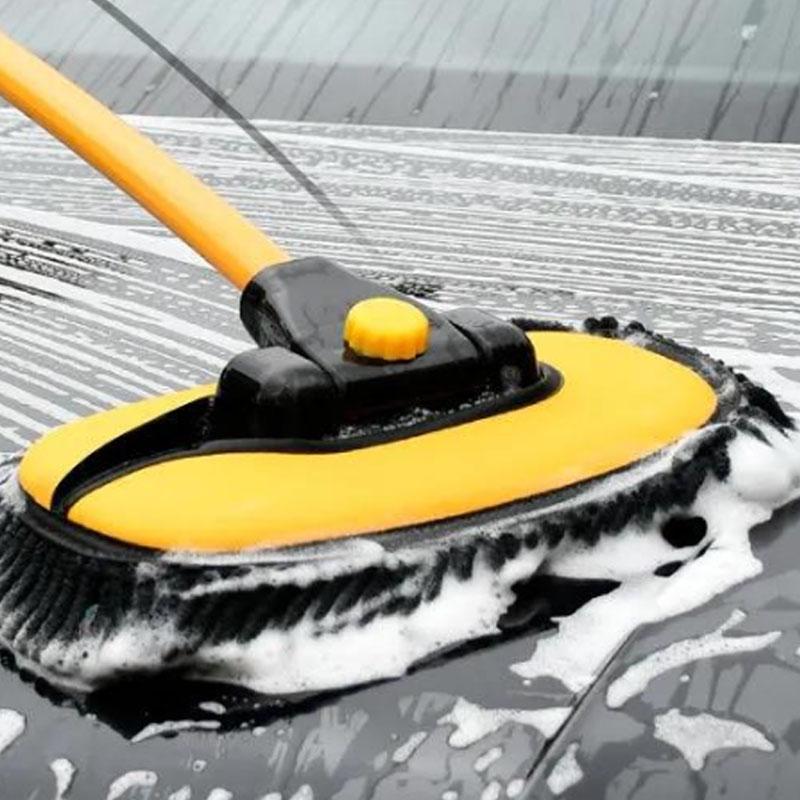 Car Cleaning Brushes, Telescoping Long Handle Car Wash Brush with Adjustable Mop Length, Cleaning Mop for Car Windows, Tire, Roof, Car Cleaning Tool