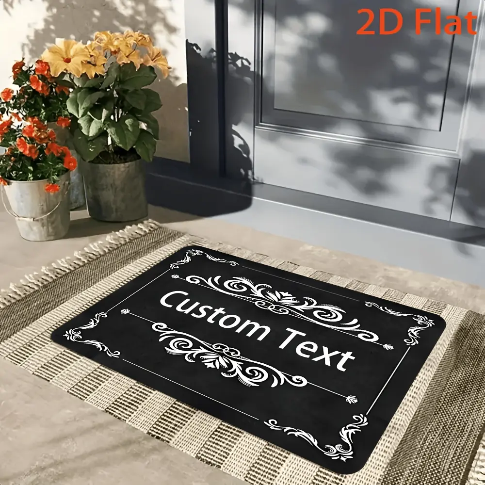 1 customizable text-printed non-slip floor mat, soft and durable, personalized carpet, stylish and minimalist design, perfect as a birthday gift.Suitable for use in living rooms, bedrooms, dormitories, corridors, and entranceways.Can be machine washed.