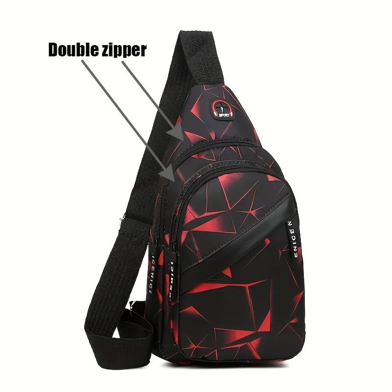 Double-layer zipper large-capacity single-shoulder bag - fashionable crossbody bag - lightweight outdoor sports crossbody bag - casual couple backpack