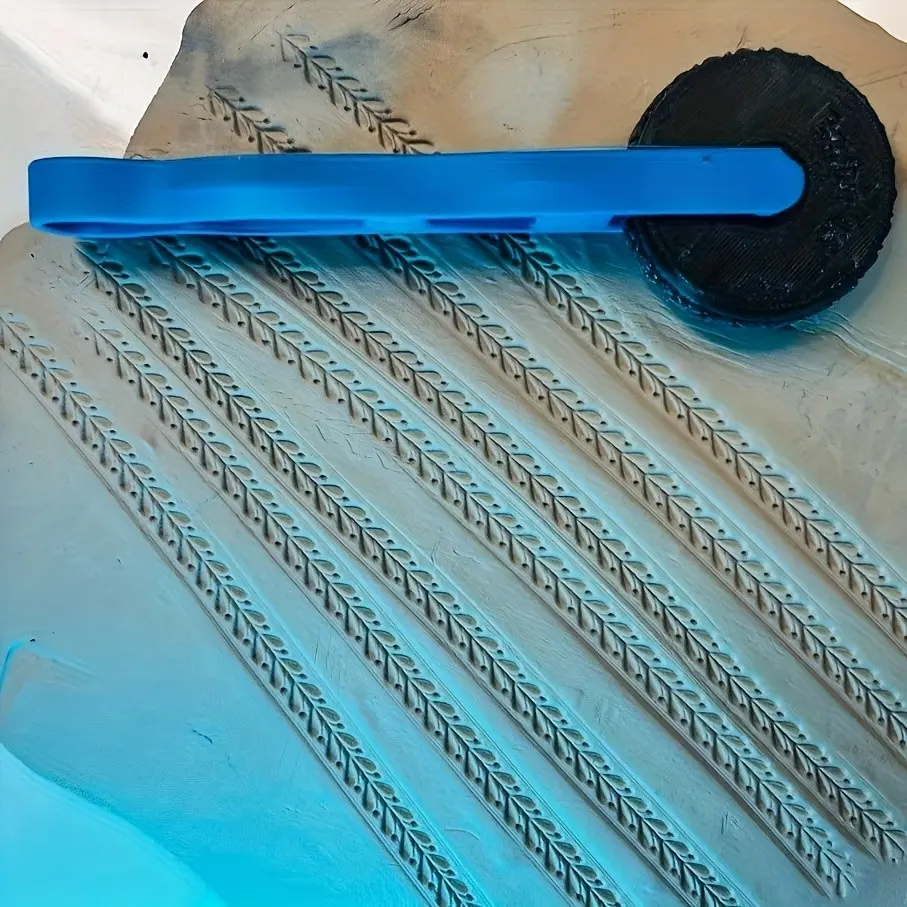 Clay Texture Roller, Clay Stamp Wheel, Egyptian Floral and Geometric Pattern Pottery Clay Stamp, 3D Printing Craft, Egyptian Style Pottery Roller Stamp, Embossing Rolling Tool for Clay Projects