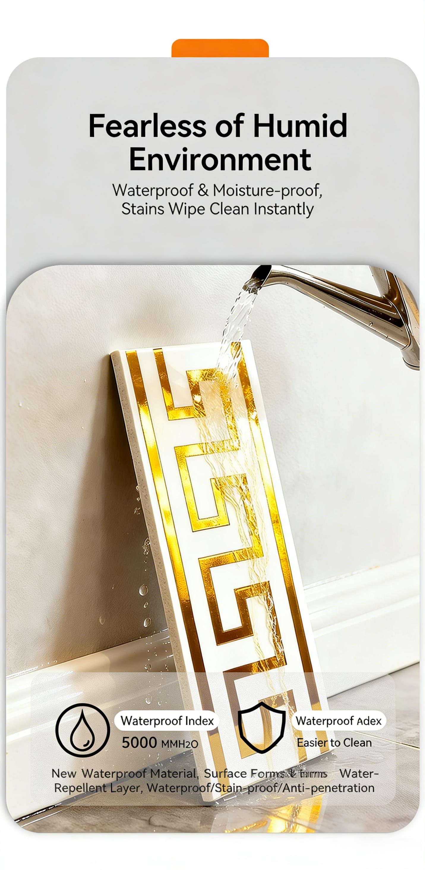 Self-Adhesive PVC Baseboard, Thick Waterproof Vinyl Wall Trim, Peel and Stick Skirting Board, Countertop Edge Guard, Ceiling Corner Molding, Removable Wall Corner Protector, Easy DIY No Tools Installation, 3.94" x 196.85"