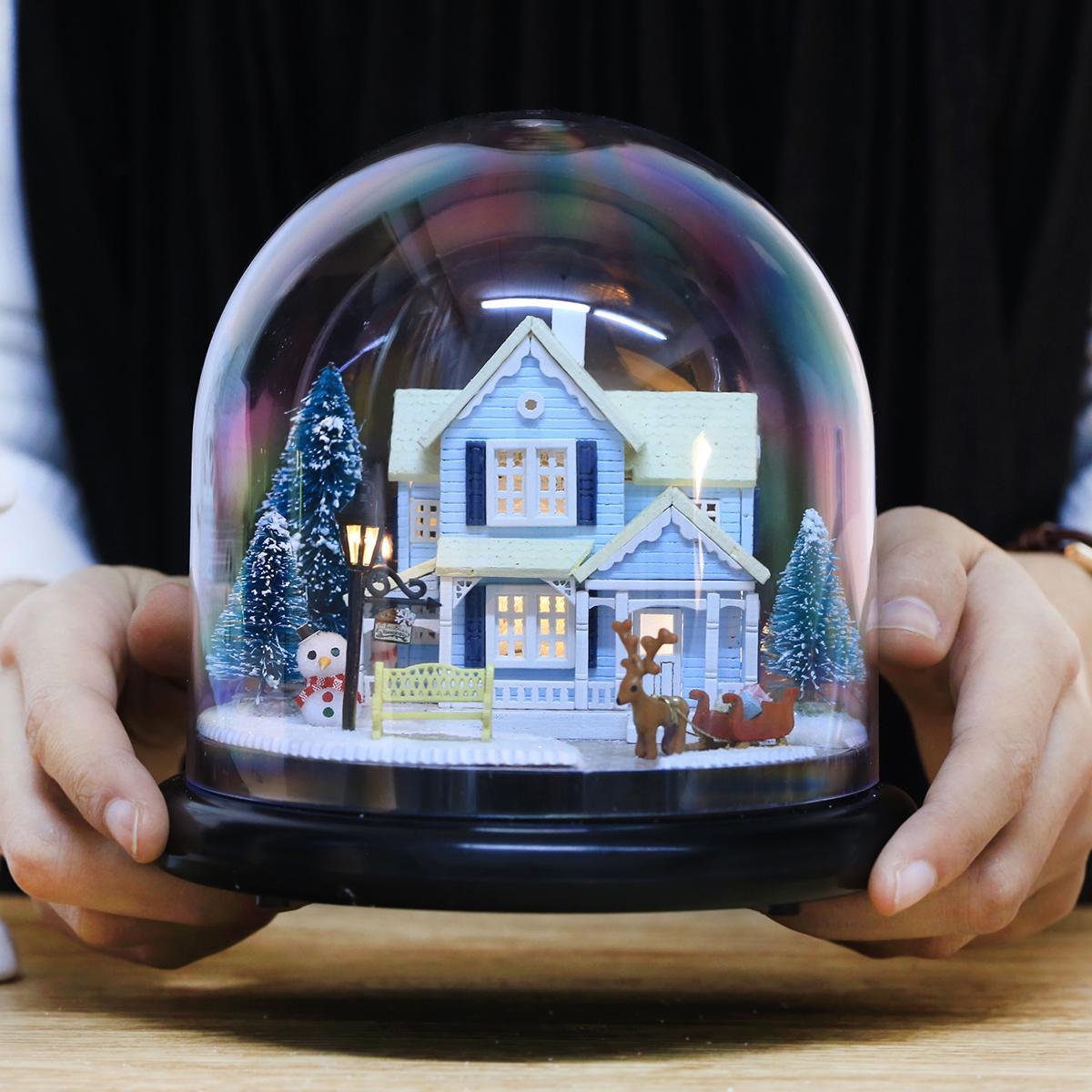 DIY Miniature House Kit, Nordic Fairy Tale Wooden DIY House Kit with LED Light, DIY Woodcraft Kit for Teenager & Adults, Birthday Gift