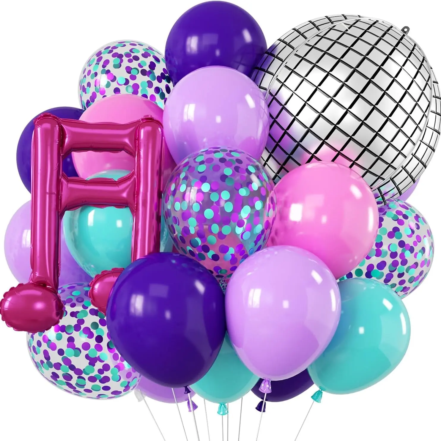 Vintage Music Disco Theme Balloon Set, Metal Latex Balloons with Dual Notes, Ideal for K-Pop Parties, Birthday Celebrations, Starry Nights