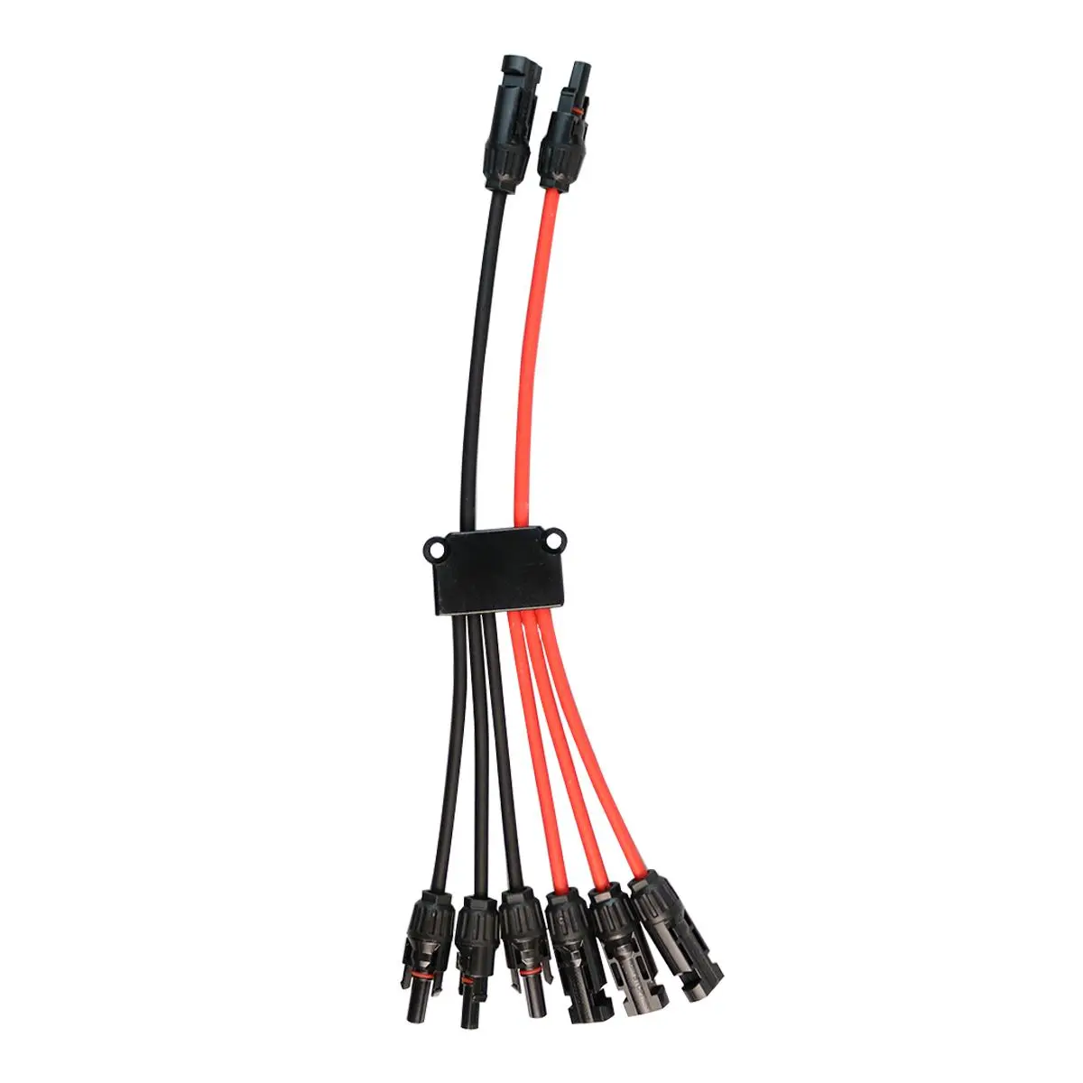 Solar Panel Y Branch Parallel Adapter Cable, 2 to 6 Splitter for 3 Solar Panels, IP68 Waterproof, 40cm, Easy Connection, Safe Durable, Copper, 30A, 14-10Awg / 2.5Mm² - 6Mm²², DC1000V Rated Voltage, -40°F to 221°F, Diy Enthusiasts, Flame-Retardant