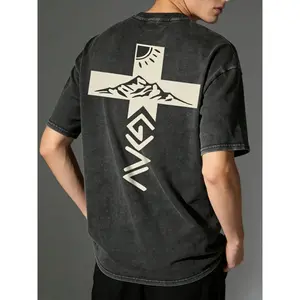 Men's Summer Text Graphic T-Shirt| Loose Fit Round Neck Casual Tee, Versatile Top for Home, Outdoor, Campus, Young & Personalized Street Style
