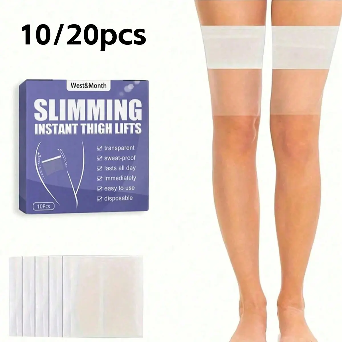 10/20 Pieces Fashion Invisible Lifting Tape, Strong Shaping, Seamless Breathable, for Thigh Lift and Butt Enhancement, Women's Daily Wear, Party, Wedding, Fitness, Photography