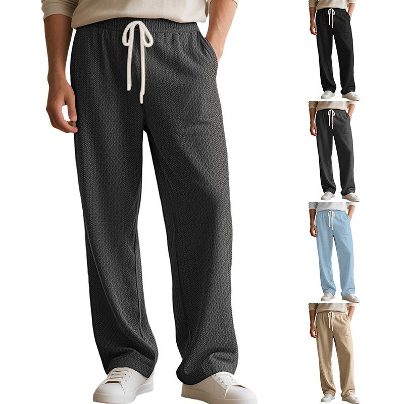 New loose casual sports pants with textured jacquard knit, European and American , available on Temu