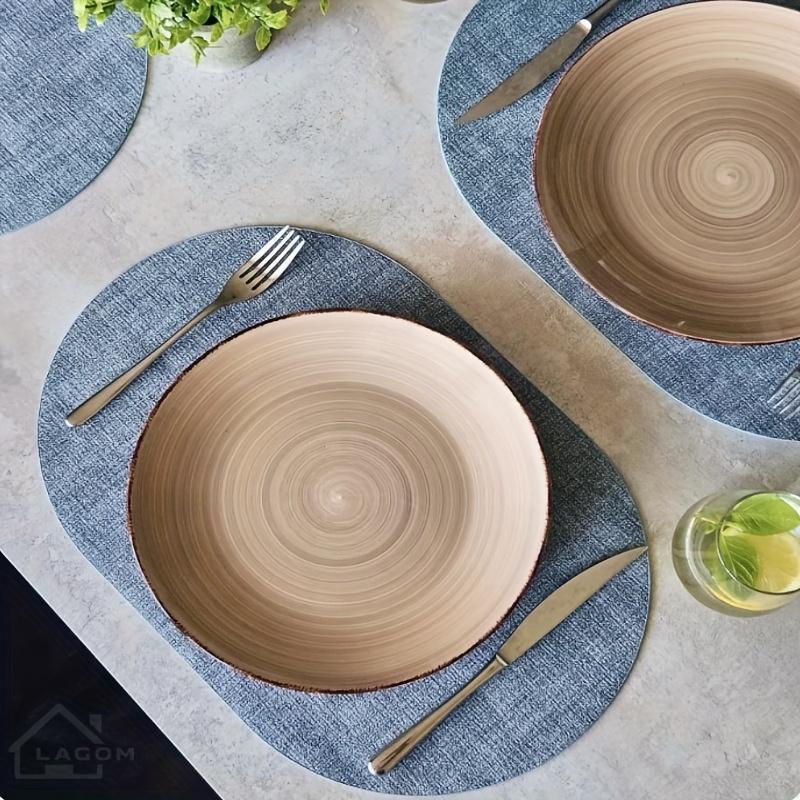 2pcs, 30x44cm, Oval Placemats, Fabric Pattern Style, Soft, High Quality and Heat Resistant, and Non-Slip, Easy to Clean, Suitable for Indoor and Outdoor Use, Perfect for Dining Tables, Desks, Kitchens, Living Rooms