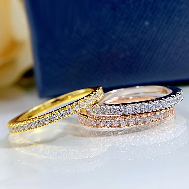 6A Cubic Zirconia S925 Sterling Silver Full Ring 6A Cubic Zirconia Ring fashion jewelry accessory woman girl promise ring-300(50%)