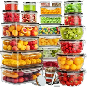 40Pcs Food Storage Containers Airtight (20 Containers+Lids),Leakproof Meal Prep Containers with Labels,Marker,Stackable,Reusable,BPA Free Set UtensilsTheSunbeamDress C35WarmKitchenHub