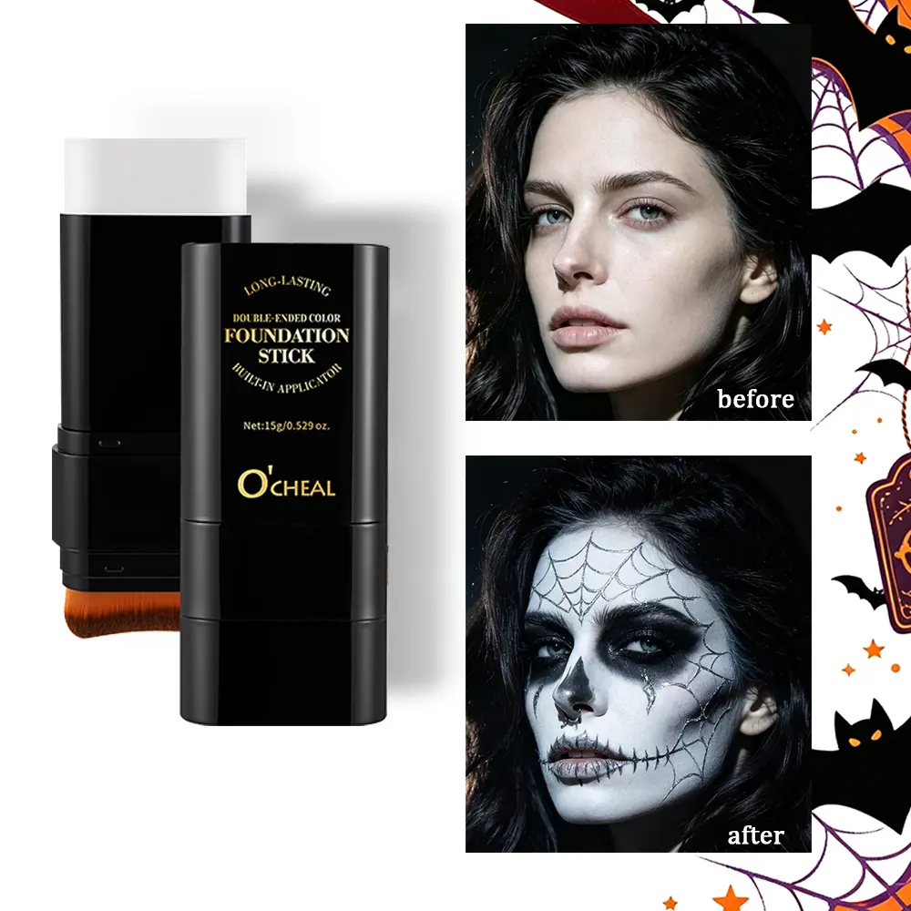 Halloween Face Paint Foundation Stick, Multi Colors Cream Face Body Makeup Stick, Long Lasting SFX Cosmetic for Skeleton Zombie Witch Costume Party