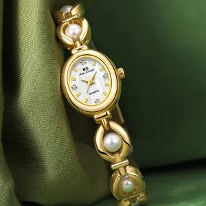 BS Women's Watch Brand Japanese Style Light Luxury Simple Pearl Bracelet Jewelry Waterproof Female Fashion Clock Watches Gift