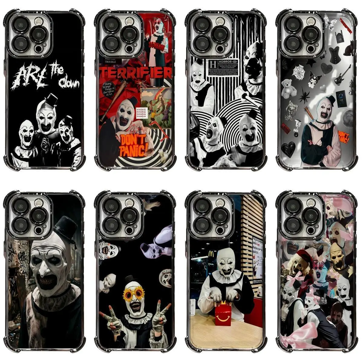 Art The Clown H-Horror T-Terrifier Phone Cases For iPhone 17 Promax 16 15 14 13 12 11 Pro Max  Plus & Samsung Galaxy S26 S25 S24 S23 FE Ultra Plus Anti-Fall   Protective  Transparent   TPU Smartphone  shockproof protection Soft silicone Back Cover