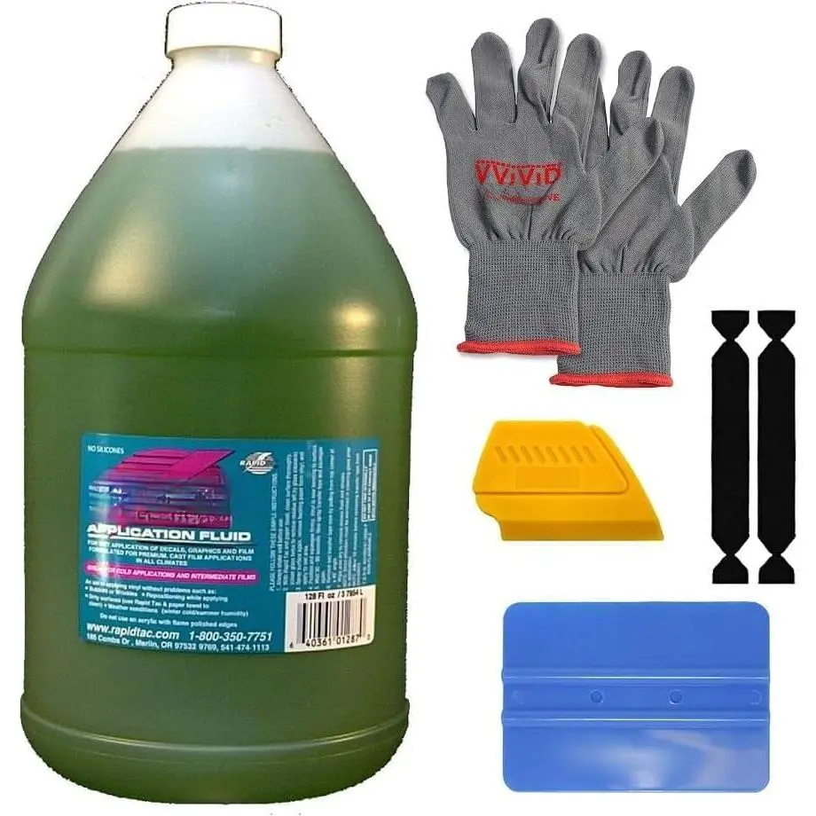 II 128 oz Cleaner and Application Fluid for Bubble-Free Graphics Installation, Ideal for Time- Projects and Challenging Environments w/Blue , 2 Felts and Yellow Detailer