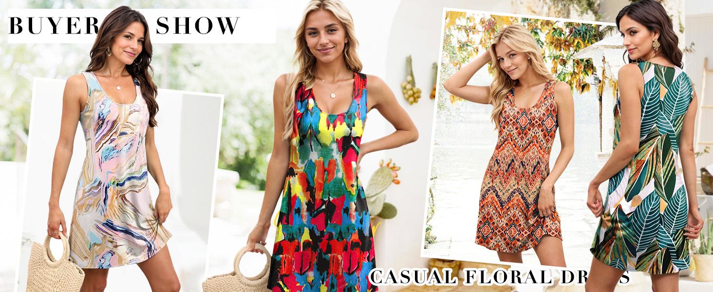 WIHOLL Womens Summer Dresses Loose U Neck Sleeveless Sundresses Dress with Pockets SpringStatements