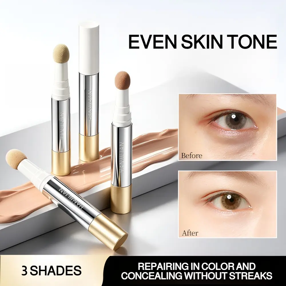 Color Correcting Concealer Pen, Brightening Makeup for a Flawless Finish, Covers Under Eye Dark Circles, Blemishes, and Fine Lines, Cosmetic, Acne