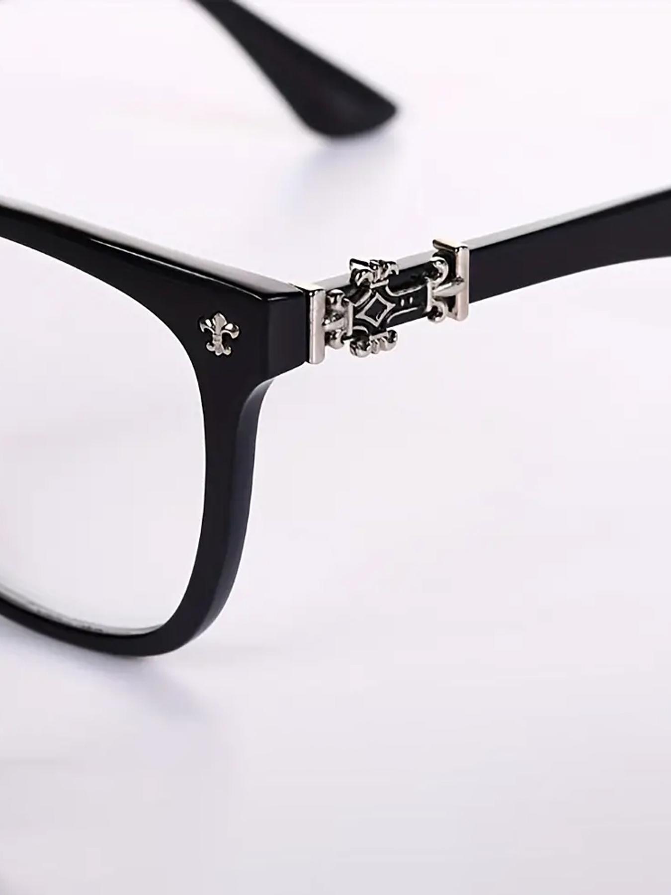 Unisex Vintage Stylish Black Square Frames Eyeglasses, Trendy Lightweight Glasses for Everyday Use, Fashionable Accessories for Outdoor Activities, Lightweight Eyewear