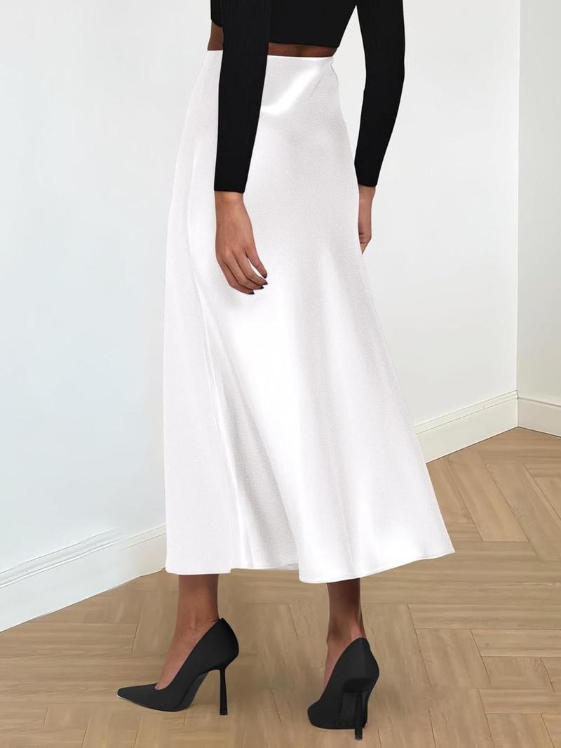 Women's Solid Color   Skirt, Elegant Fashion Casual Skirt for Party Wedding Guest, Ladies Bottoms for Summer, Formal Fashion Skirt