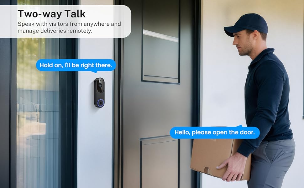 AGS Orbitell 1080p Wireless Wi-Fi Video Doorbell Camera with Two Way Audio, Night Vision, Cloud Storage, Smart AI Motion Detection, Support 2.4GHz Wi-Fi only