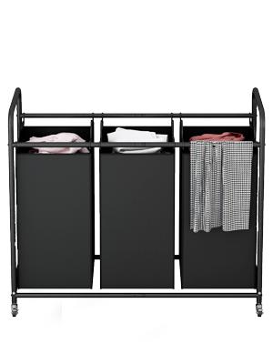 3-Bag Laundry Basket Hamper Laundry Sorter Cart laundry room organization with Heavy Duty Rolling Lockable Wheels and Removable Bags【A001】 Deals For You Days