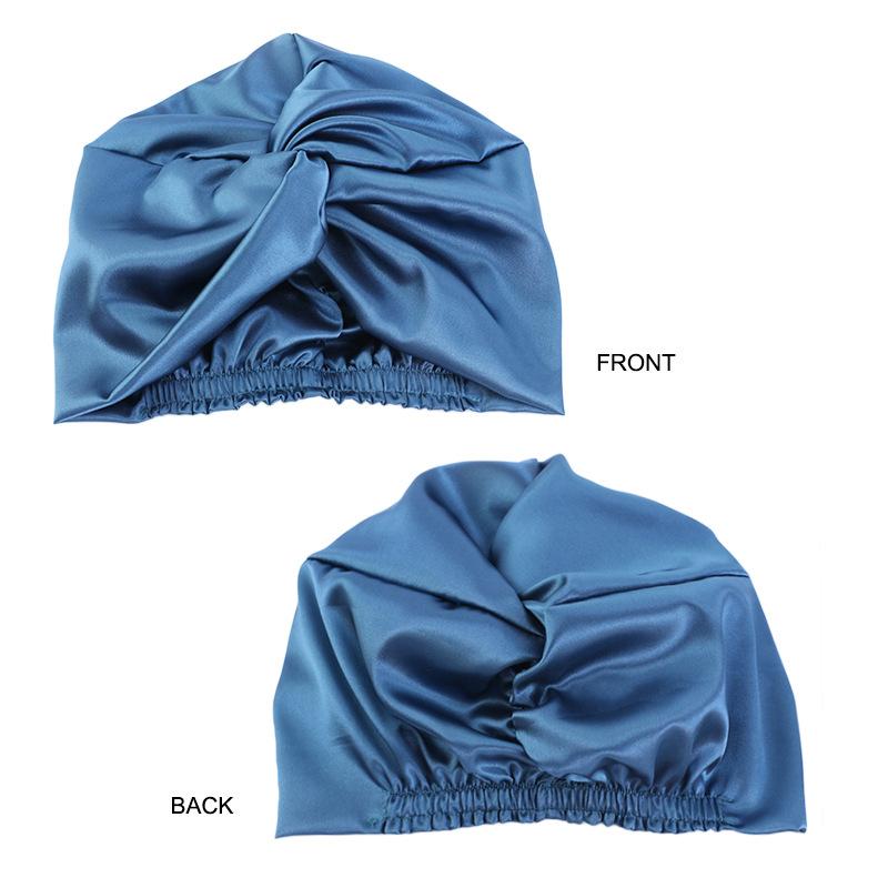 Fashion Satin Double Layer Sleep Cap, Cross Twist Shower Cap, Beauty Head Wrap