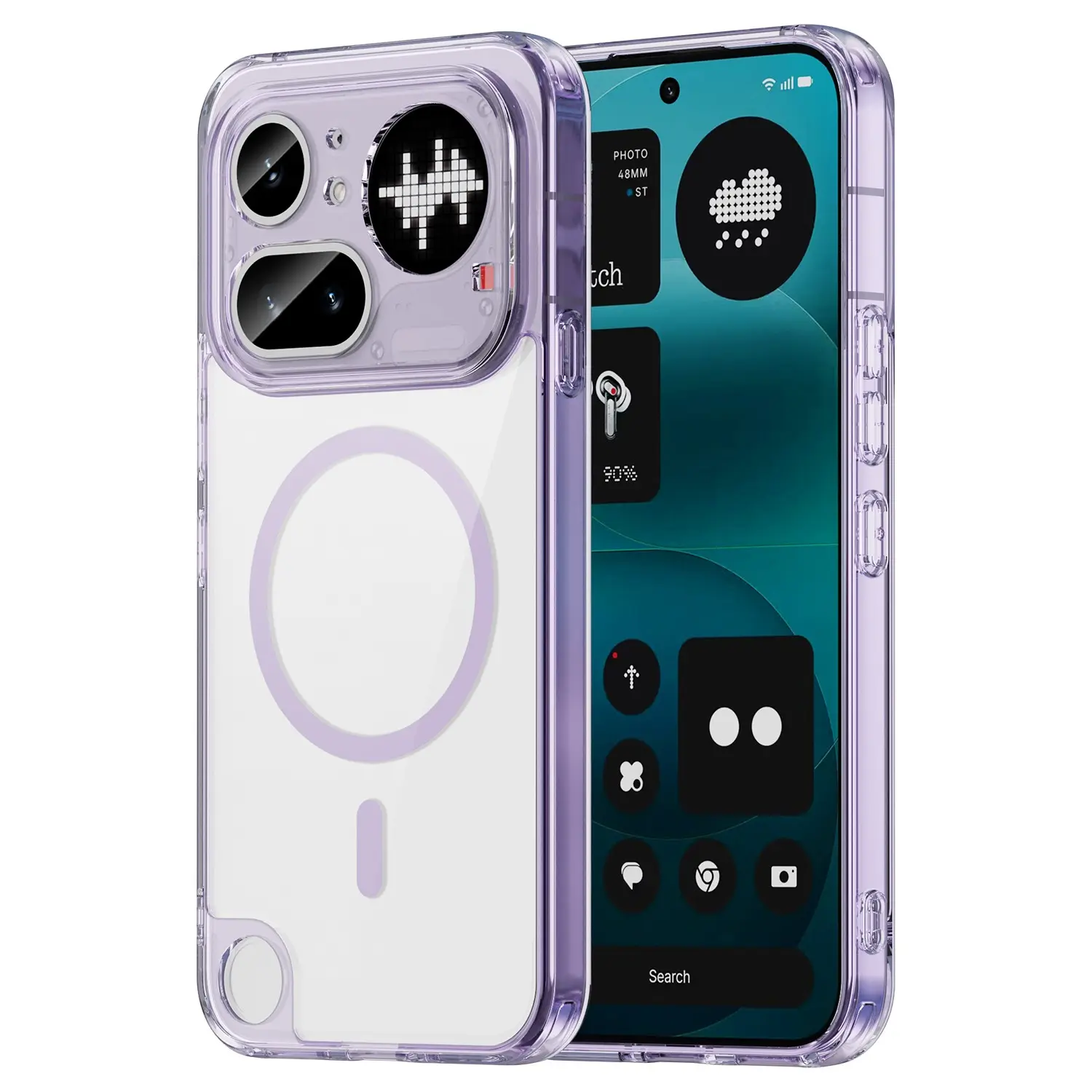 1pcs， New minimalist transparent phone case suitable for nothing phone 4Apro protective case with magnetic charging function for both men and women