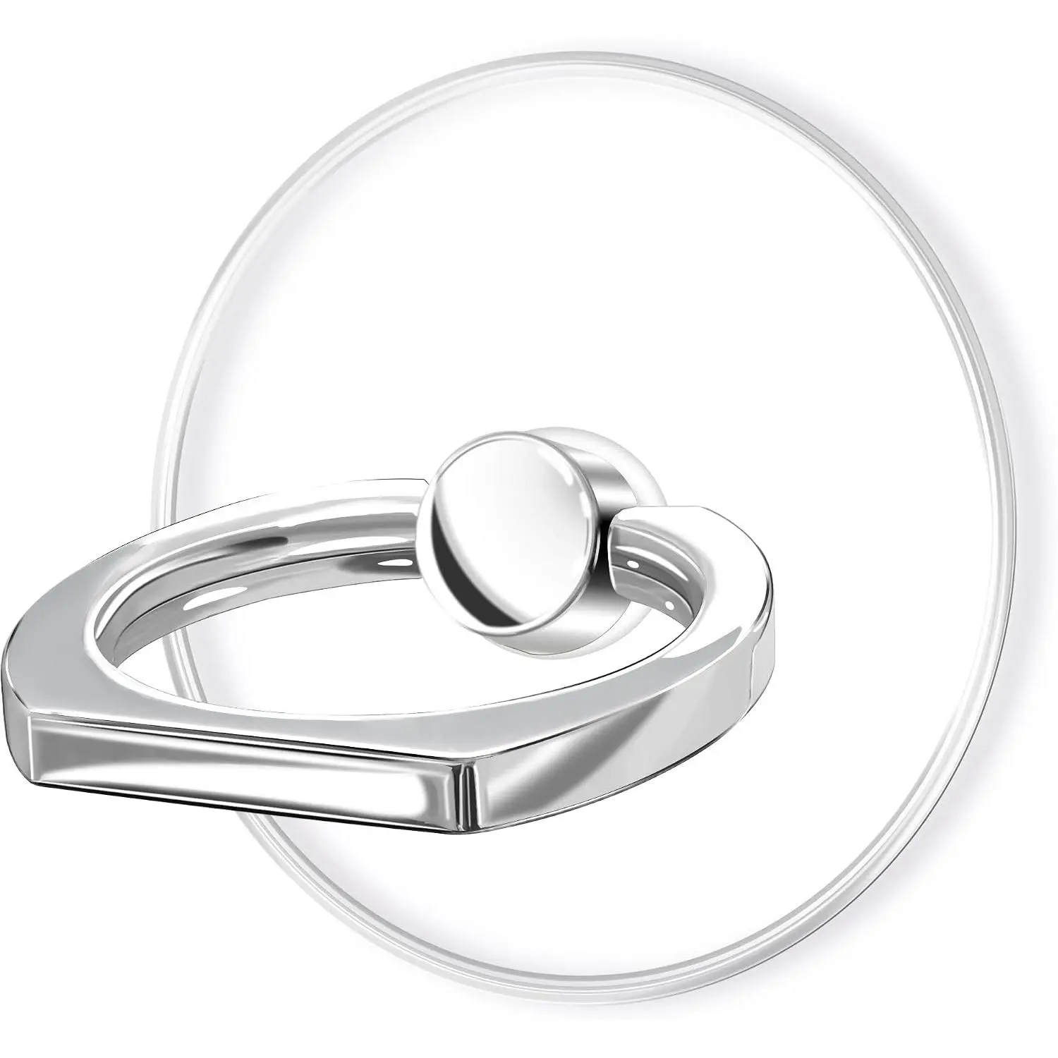 Clear Cell Phone Grips Holder, Transparent Finger Ring Kickstand for Smartphone Tablet Case Accessories(Round)(1)