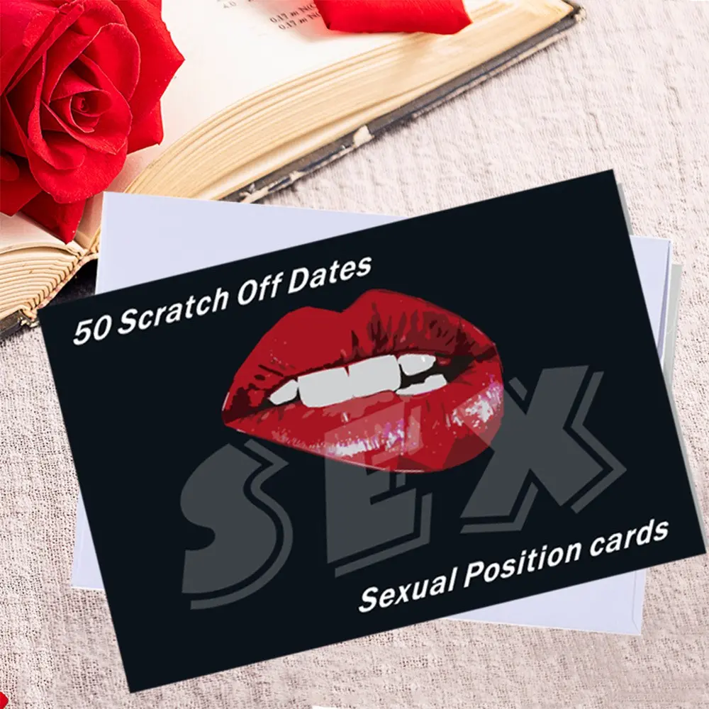 Valentine's Day Scratch Card, 50 Unique Love Positions Challenge Cards, Romantic Gift for Couples, Fun and Interactive Valentine's Present