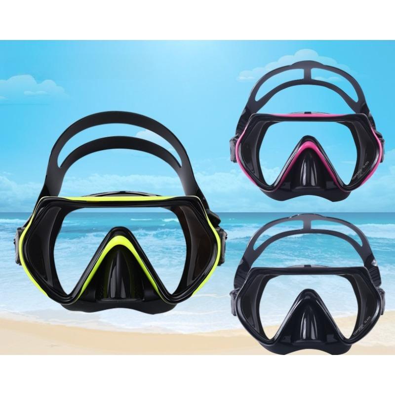 Swimming diving goggles, nose protection, integrated silicone mask, scuba deep water snorkeling equipment, diving mask     stealth snorkel