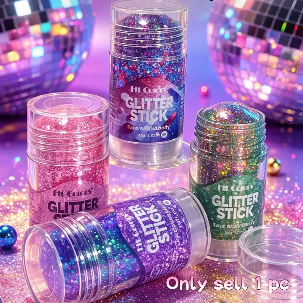 Face & Hair & Body Star Glitter, Body Paint Hair Wax Stick, Body Shimmer, Long Lasting Shine, Festival Stage Makeup, Party Accessories, Summer Party