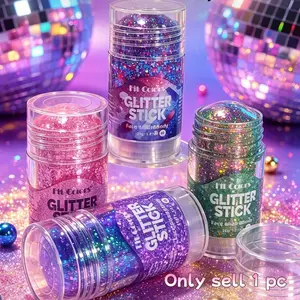 Face & Hair & Body Star Glitter, Body Paint Hair Wax Stick, Eyeshadow, Long Lasting Shine, Festival Stage Makeup, Party Accessories, Easy to Apply