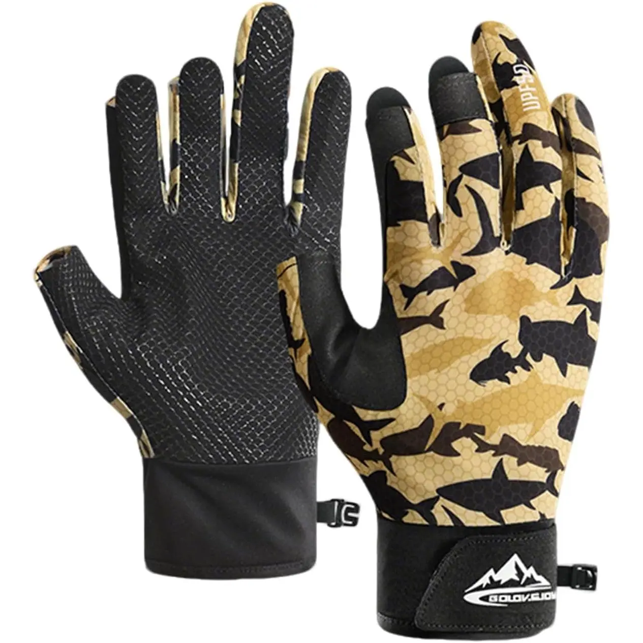 Fishing Gloves Men & Women, Anti-Slip & Breathable UPF Kayak Gloves, 3-Cut Fingers UV Gloves Ice Fishing Gloves Fly Fishing Accessories