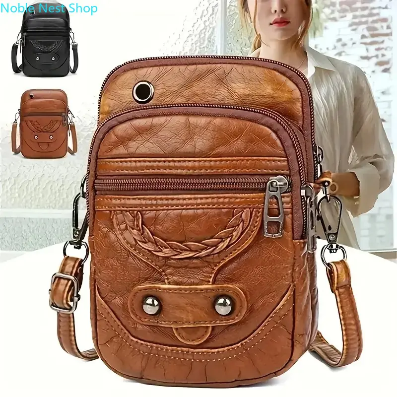 Crossbody Bags for Women, Lightweight Mini Cell Phone Purse with Multi-Zipper Pockets & Adjustable Strap for Daily Casual Wear & Travel