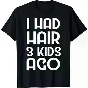 Humorous Bald Dad T-Shirt for Fathers of Triplets Perfect Gift for Dad on Father's Day