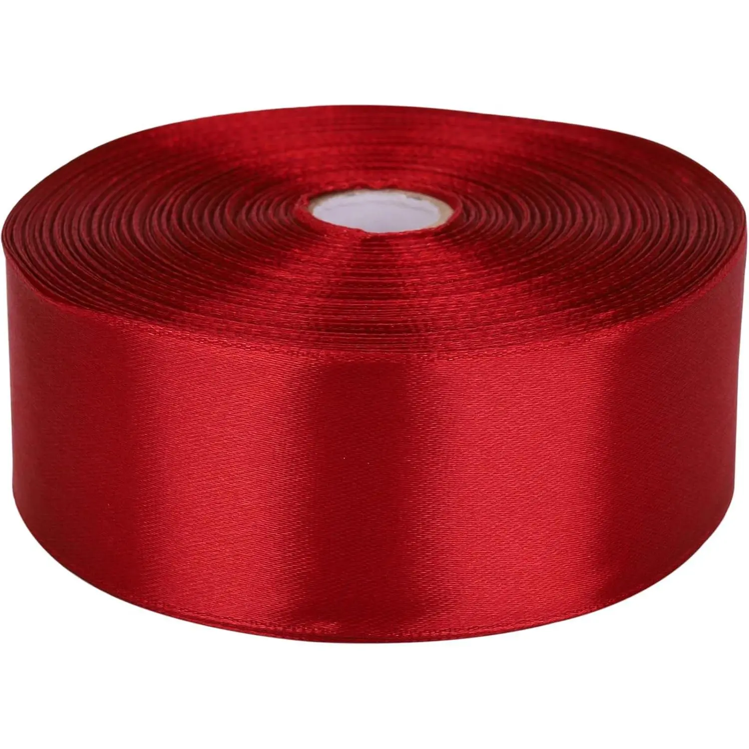 1-1/2 inch Wine red Satin Ribbon 50 Yards Solid Fabric Ribbons Roll for Wedding Invitations, Bridal Bouquets, Sewing, Party Decorations, Gift Wrapping and More